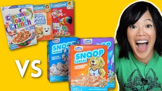 Who Will Win The Cereal BATTLE Snoop Dogg Cereals vs Childhood Classics Taste Test [upl. by Malachy195]