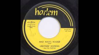 LIGHTNIN HOPKINS  MAD MANS BOOGIE  HARLEM [upl. by Kiker858]