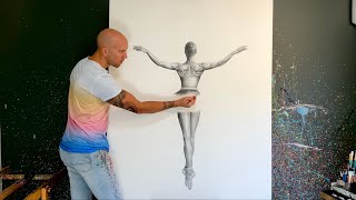 Ashvin Harrison Acclaimed Australian Artist Painting Ballerina of Butterflies [upl. by Feirahs]