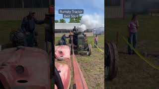 Farmall M Belt Starting a Rumely OilPull Tractor [upl. by Ardna]