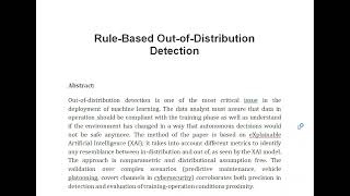 Rule Based Out of Distribution Detection [upl. by Lamej388]