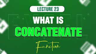 What Is Concatenate Function In MS Excel Lesson 23  Easy ToturialsEasy Tips [upl. by Dudley7]