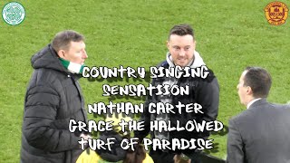 Country Singing Sensation Nathan Carter Graces Hallowed Paradise Turf  Celtic 1  Motherwell 1 [upl. by Anidal615]