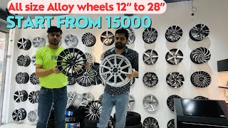 Alloy wheels 🛞 12 inch to 28 inch all size available Alloy wheel with price 💴 [upl. by Lynnet]