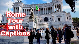 Rome Italy Walking Tour With Captions 4K60fps [upl. by Tye596]