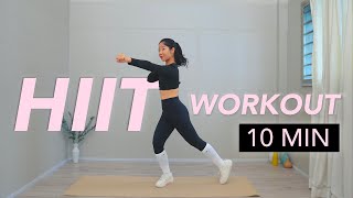 10 MIN HIIT WORKOUT  NO JUMPING  All Standing No Equipment Full Body Fat Loss [upl. by Azarria]