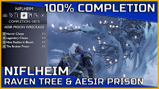 God of War Ragnarök  The Raven Tree amp Aesir Prison Niflheim  100 Completion [upl. by Gwendolin]