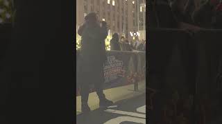 ProPalestinian Demonstrators Protest at NYC Christmas Tree Lighting Ceremony  VOA News shorts [upl. by Assilim]