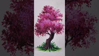 Cherry Blossom Tree Watercolor Painting 🎨 art watercolorpainting drawing [upl. by Aynodal]