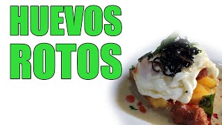 Huevos Rotos con Crema de Berenjena y Albahaca [upl. by Strader]