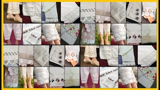 45 new white offwhite trouser design 2024beautiful 😍 collection of shalwar Poncha design [upl. by Adnert]