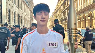 BTS Jins Surprise Role at Paris Olympics His Nervous Moment 2024 Olympics [upl. by Miquela574]