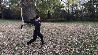 Wushu Basic Broad Sword Form 初级刀术 daoshu [upl. by Ylime]