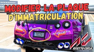 Modifier la Plaque dImmatriculation dune voiture sur Assetto Corsa [upl. by Mairam]