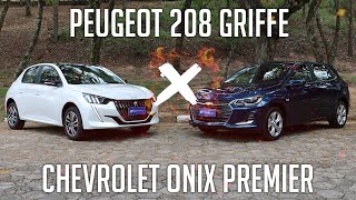 Comparativo Peugeot 208 Griffe x Chevrolet Onix Premier [upl. by Melisent]