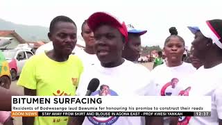 Bitumen Surfacing Residents of Bodwesango laud Bawumia for honouring his promise to construct roads [upl. by Anen32]