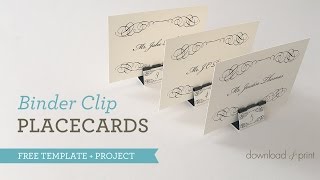 Binder Clip Place Cards VIDEO [upl. by Yance296]