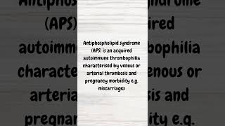 Understanding Antiphospholipid syndrome  MRCP revision  shorts thrombosis miscarriage dvt [upl. by Kellie]