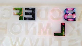 How I make creative resin Letter  Alphabet Keyring  Keychain [upl. by Berkow]