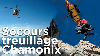 Les Grands Charmoz secours treuillage hélicoptère Sécurité Civile PGHM Chamonix MontBlanc alpinisme [upl. by Base]