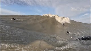 Courageous Surfers In Intense Conditions Raw POV [upl. by Garett]