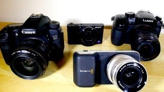 SUPER SHOOTOUT  BMPCC vs GH3 vs 70D vs RX100  BlackMagic Pocket Cinema Camera Review [upl. by Jamal]