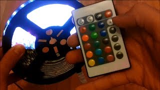 Unboxing and Review 5M 5050 RGB 300 SMD LED Strip Lights with remote Controller [upl. by Abihsat815]