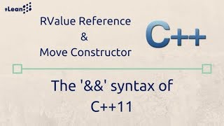 RValue Reference and Move Constructor in C  Available C11 Onwards [upl. by Addy469]