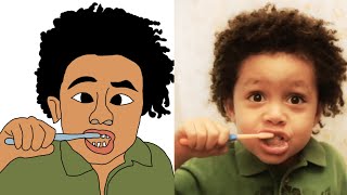 Teeth Brushing with Elmo  Drawing Meme  Kids Video [upl. by Adlemy]