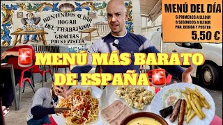 💶¡MENÚ MÁS BARATO DE ESPAÑA 💶 5’50€ Hogar del trabajador [upl. by Ker]