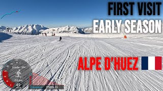 4K Skiing Alpe dHuez First Ever Visit  Early Season France GoPro HERO11 [upl. by Erde]