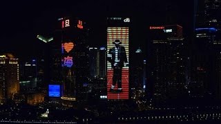 Amazing Chinese fans dance with giant Michael Jackson screen in Shanghai [upl. by Nies916]