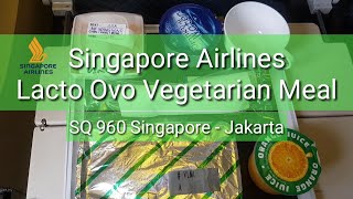 Lacto Ovo Vegetarian Meal Singapore Airlines SQ960 [upl. by Rramed]