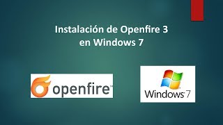 Instalacion de Servidor Openfire 3 en Windows 7 [upl. by Dorn764]