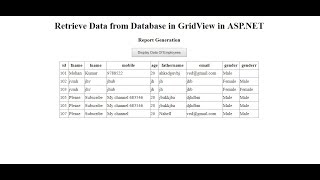 how to display data in gridview from database in ASPNET using vb code [upl. by Yknarf]