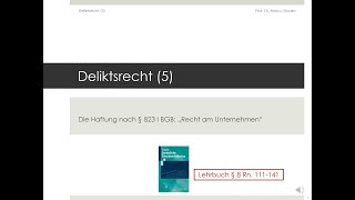 Gesetzliche Schuldverhältnisse  Deliktsrecht 5 [upl. by Aehtla473]