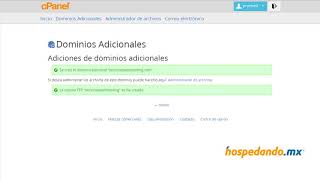 HospedandoComMx  Dominio Adicional en cPanel [upl. by Llerdna81]