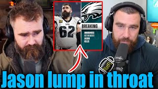 OMG Jason Kelce choked back tears with Travis Kelce on New Height Podcast [upl. by Aneelad680]