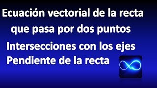 73 Ecuación vectorial de la recta que pasa por dos puntos en el plano R2 [upl. by Odraboel452]