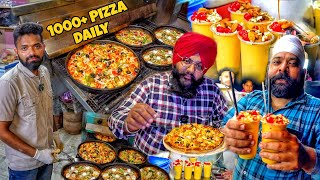 1000 PIZZA Daily Making AT Pizza Factory  Sardar Ji ka OVERLOADED Dry Fruits Mango Shake [upl. by Anomas]