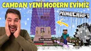 KARLARIN ÜSTÜNE CAMDAN 2 KATLI MODERN EV YAPTIK MİNECRAFT SURVIVAL [upl. by Agata]