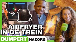 WTF Gozer gebruikt airfryer in de trein [upl. by Gildea]