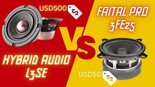 Hybrid Audio L3SE vs Faital Pro 3FE25  is if worth paying more for speaker drivers [upl. by Delanos]