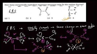 How many energetically equivalent resonance structures exist for the oxalate dianion [upl. by Pardew768]