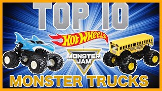 TOP 10 HOT WHEELS MONSTER TRUCKS  MONSTER JAM MADNESS [upl. by Lorena98]