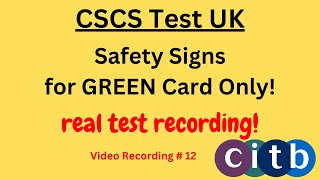 CSCS Card UK  CSCS Test 2024  CSCS Test for Green Card  cscscard uk  12 safetysigns [upl. by Llerrac]