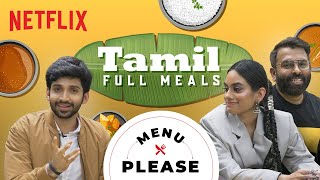 Santhosh Narayanan and Dhee Try Tamil Full Meals Ft Kishen Das  Menu Please  Netflix India [upl. by Hacim]