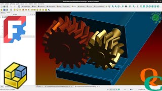 Comment créer un engrenage droit hélicoïdale double hélicoïdale avec Assembly dans FreeCAD [upl. by Suirtemed]