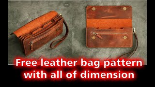 Free leather bag pattern with all of dimension [upl. by Leontyne]