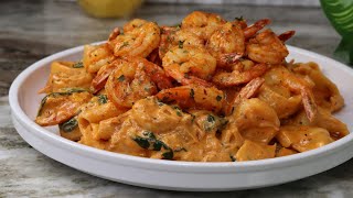 Spicy Creamy Shrimp Pasta Recipe  30 Minute Meal [upl. by Prissie]